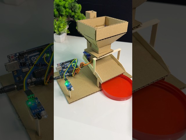 Automatic Feeder machine using Arduino Uno #youtubeshorts #motor #dcmotor #diy #experiment #arduino