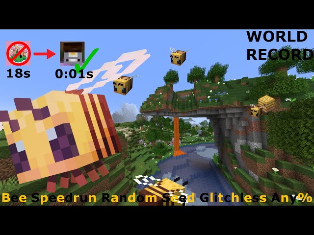 |Bee Speedrun in 0:01 Random Seed Glitchless Any%| Minecraft Speedruns