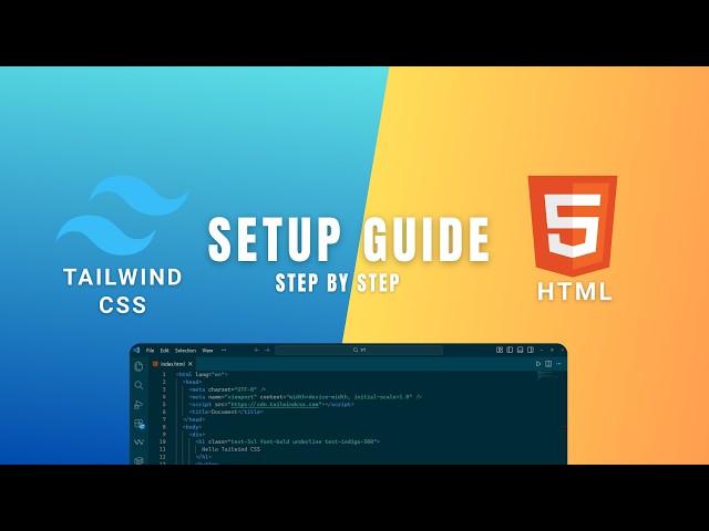 របៀបប្រើ Tailwind CSS ជាមួយ HTML តាមរយៈ CDN Link | How to use Tailwind CSS via CDN