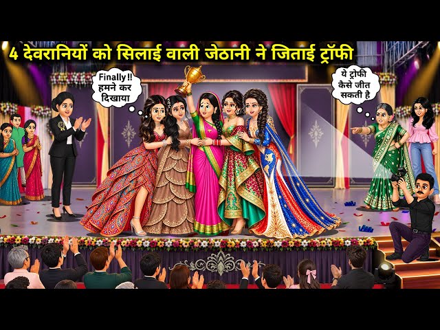 4 देवरानियों को सिलाई वाली जेठानी ने जिताई ट्रॉफी || Cartoon Videos || Sister-in-law who sews clothe