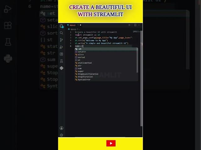🎨 Create a Beautiful UI with Streamlit #Streamlit #UIDesign #Python #WebDesign