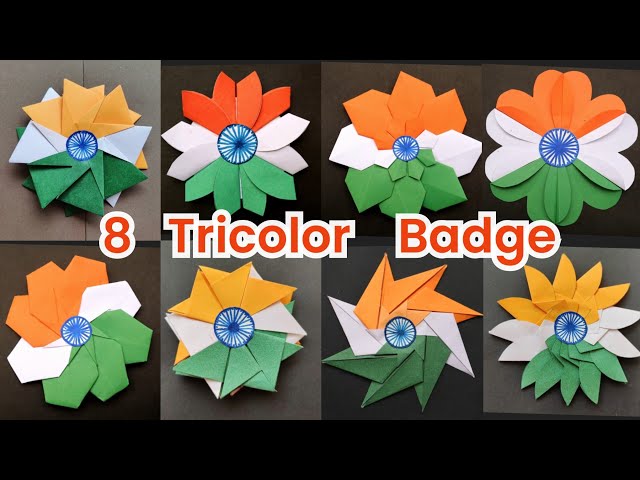 8 Indian Tricolor Badge/Tricolor badge for 26th January/26th January crafts/Republic Day Special