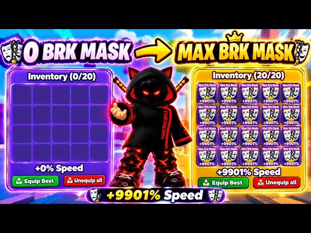 0 To Max Rare Broken Mask 😱 +1 Speed Keyboard Escape