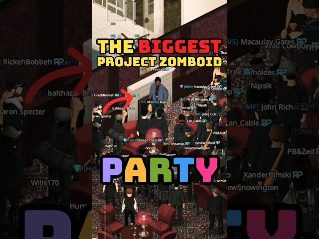 100 Players. 1 Mansion. Absolute Chaos. 💀 #ProjectZomboid