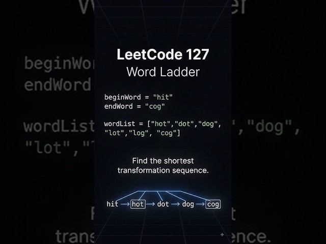 LeetCode 127: Word Ladder | BFS Dry Run Explained #WordLadder #BFS #DSA #Coding #Programming