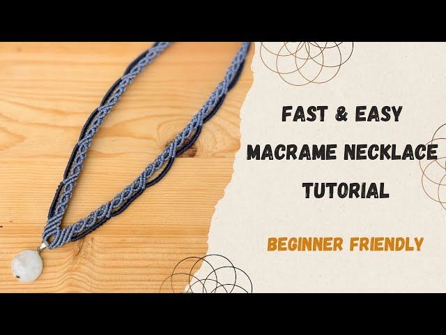Fast & Easy Macrame Necklace Tutorial | Beginner to Intermediate | Moonstone Pendant