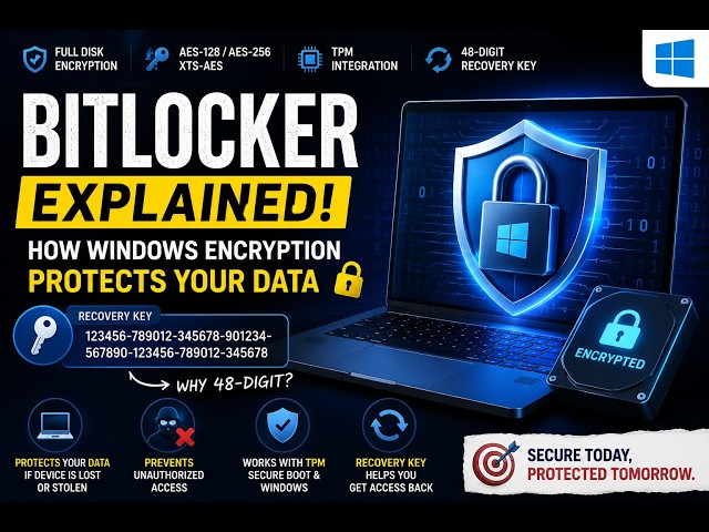 BitLocker Explained: How Windows Encryption Protects Your Data 🔐 | AES, TPM & Recovery Key