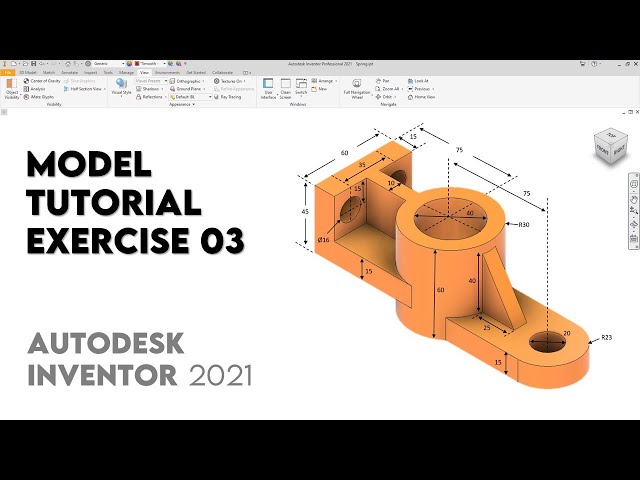 Autodesk Inventor 2021 | Exercise 03 | Intermediate Tutorial