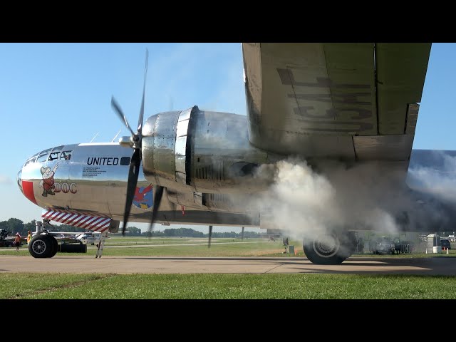 B-29 Superfortress "Doc" Start Up & Takeoff - EAA AirVenture Oshkosh 2025