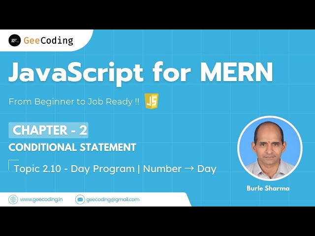 2.10 – Display Day from Number Program | else if Ladder Example | New Series