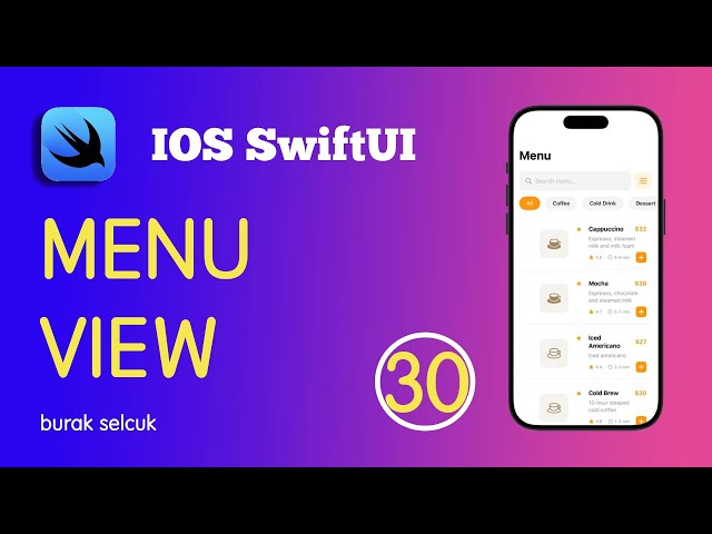 SWIFTUI - 30 MENU SCREEN WITH SWIFT UI