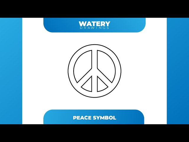 How to draw peace symbol | Dove Icon | Step By Step Guide | Watery Drawings