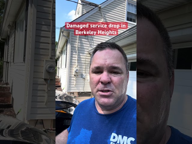 Utility service drop in dangerous condition.