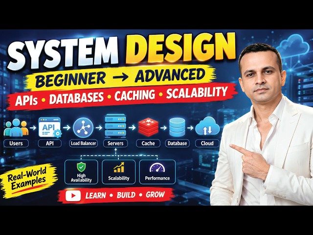 System Design for Beginners to Advanced | APIs, Databases, Caching & Scalability