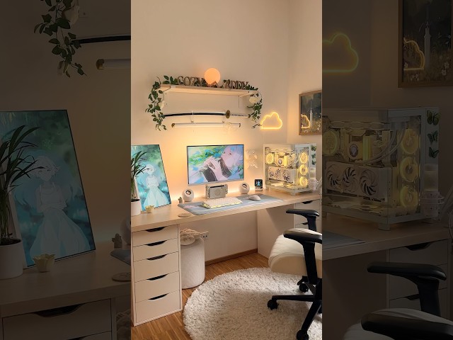 My Frieren inspired gaming setup 🦋✨ #shorts #gamingsetup #setup