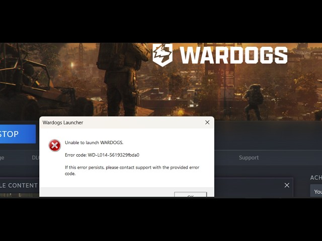 Fix WARDOGS Error Code WD-L014 On PC
