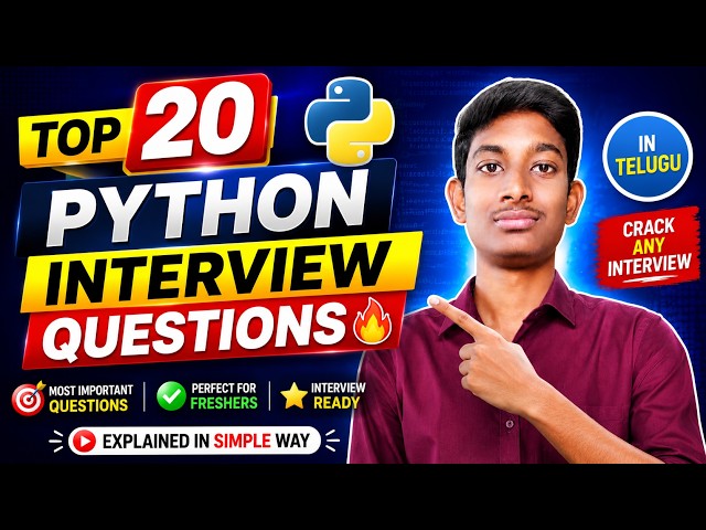 Top 24 Python Interview Questions 🔥 | Most Important Questions for Freshers