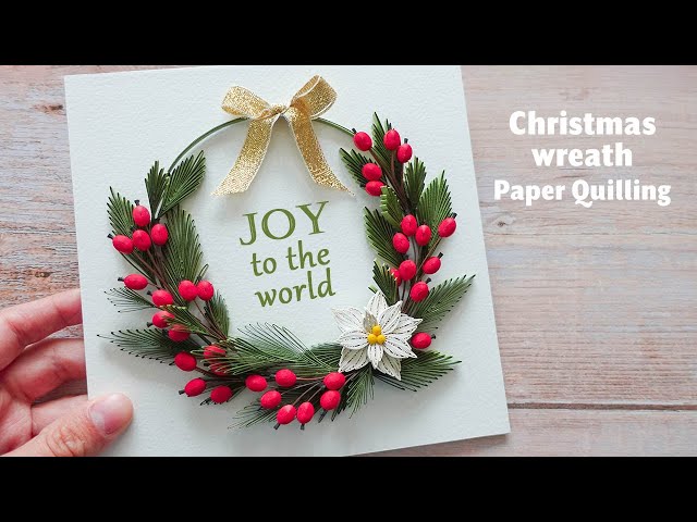 ✨ Christmas wreath paper quilling ✨ How it's made! - DIY winter holidays crafts