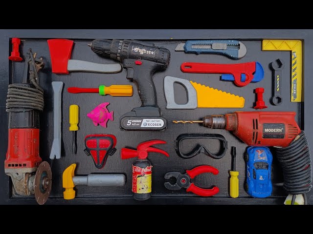 Collection of Repair Tools, Electric Drill, Electric Saw, Hammer With Wriench, Pliers, Hacksaw