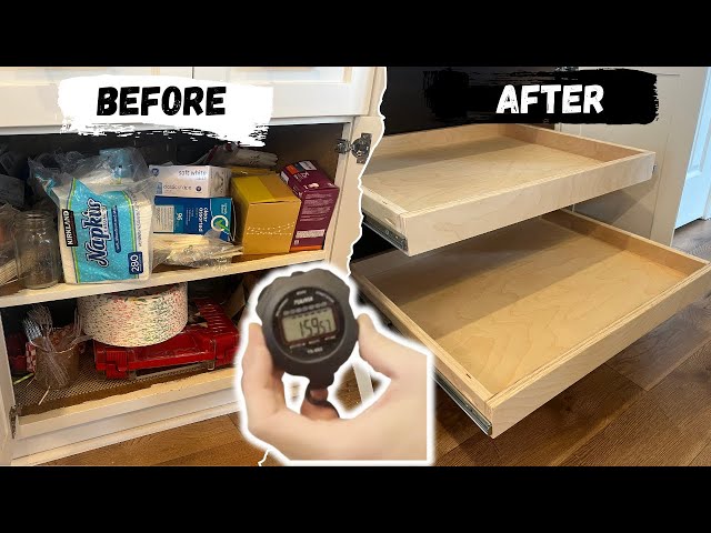 Add pull out drawers to your useless cabinet in LESS than 2 hours - WITH PROOF!
