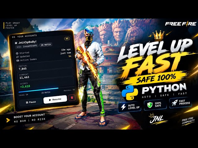 Level Up Bot on Mobile Using JWT Token 100% Working Python Source Code 📁 JNL & Crownx 🗿