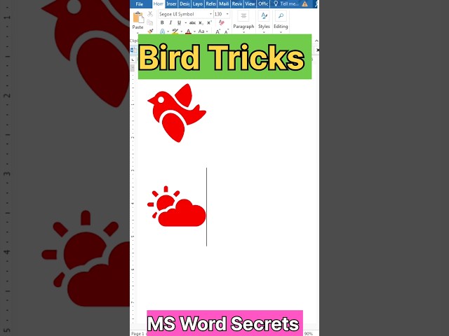 Bird Tricks in MS word | secret magic #birds #shorts #trending #viralshorts