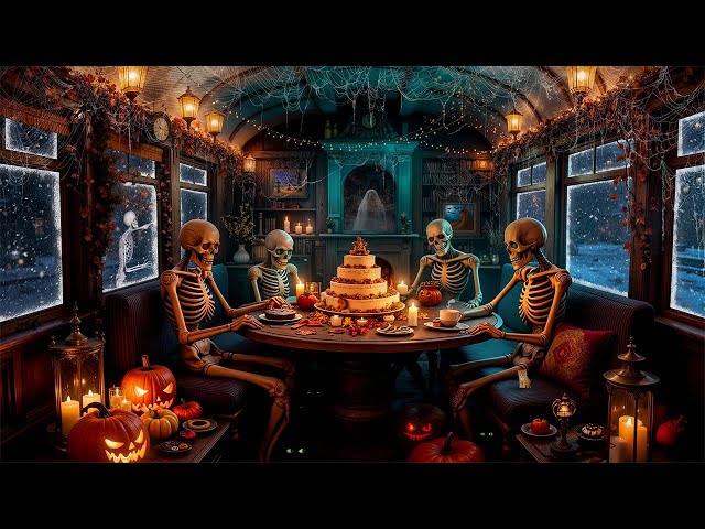 Haunted Train Halloween Vibes 🎃🚂 Best Halloween Jazz Music 2025 & Spooky Night Sounds for Relaxation