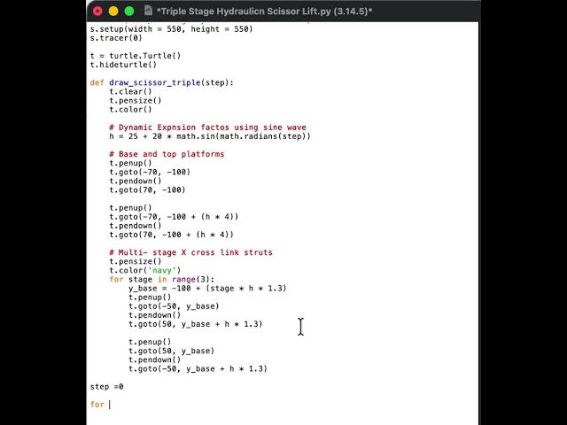 #Triple #Stage #Hydraulic #Scissor #Lift #python #turtle #coding #fun