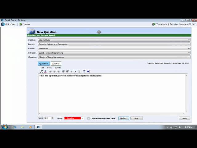 Managing Question Bank in Quick Quest