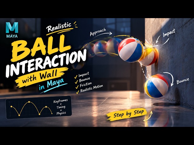 ⚽ How to Animate Ball Interaction in Maya | Learn Impact, Bounce & Weight 🎯