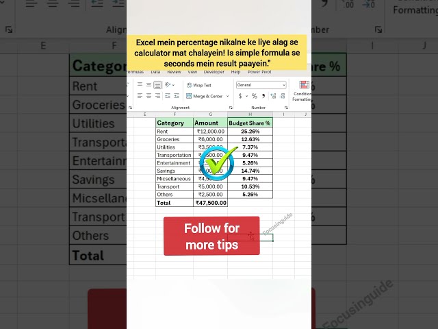 Excel Me Percentage Kaise Nikale Easy Tricks for Percentage Calculation in Excel