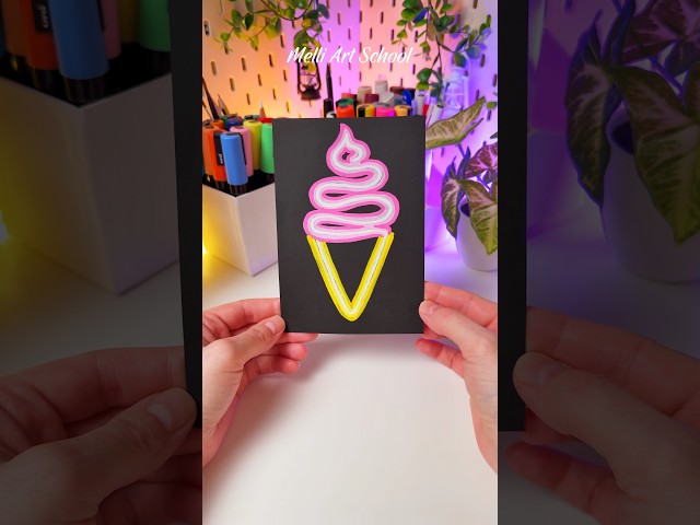 Try this Easy Neon Art Technique when You’re Bored #shorts