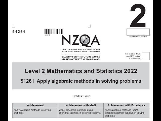 2022 NCEA Level 2 Algebra Exam (AS91261) – Full Walkthrough & Solutions
