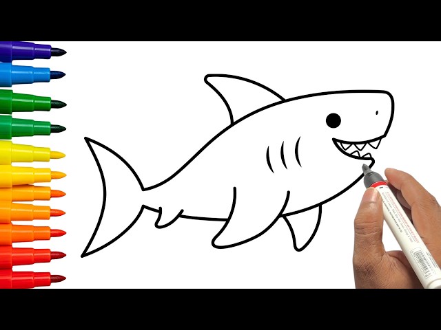 Learn How to Draw Pink Mommy Shark | Easy Drawing for kids and Toddlers