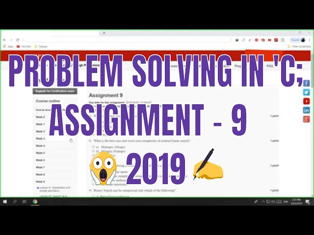 Problem solving through Programming In C Assignment 9 (2019)