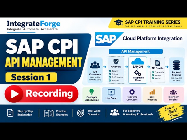 SAP CPI API Management – Session 1 | Complete API Management Overview & Live Demo | IntegrateForge
