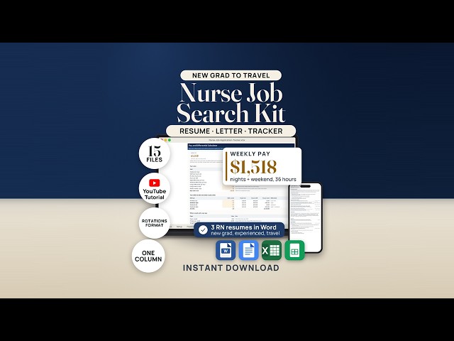 Nurse Job Search Kit: Full Walkthrough (New Grad RN Resume, Night Shift Pay, Skills Checklist)