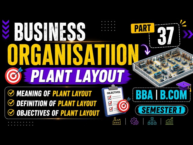 Meaning/Definition and Objectives of Plant layout | Business Organisation Sem.1| |part37