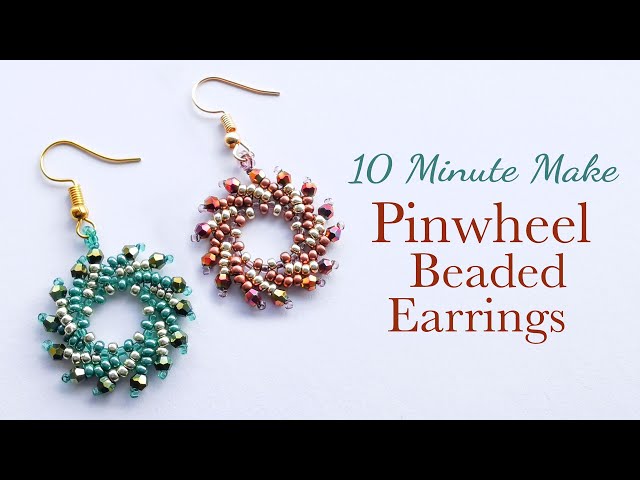 Pinwheel Earrings || DIY Beaded Earrings || Super Easy Tutorial