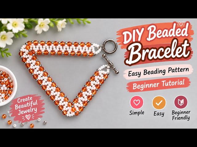 DIY Beaded Bracelet. Easy Beading Pattern. Beginner Tutorial 
