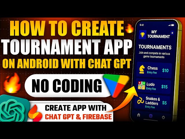 Create Tournament App using ChatGPT & Firebase | Admin + User Dashboard