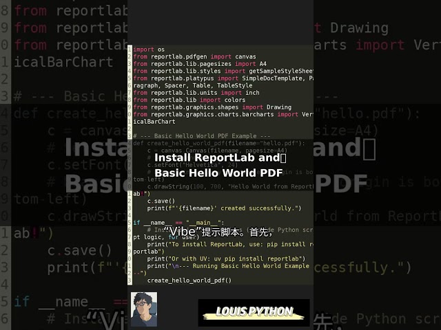 🤖 Python ReportLab + AI: Automate PDFs & Boost Productivity! #ReportLab #Python