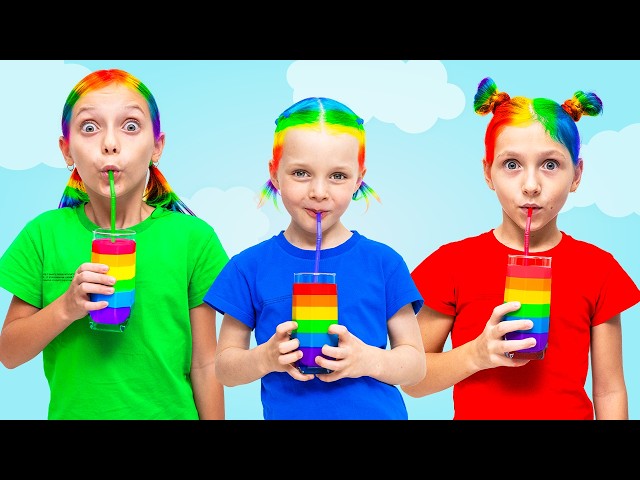 Dasha’s Rainbow Juice Stand Adventure with Colorful Hair