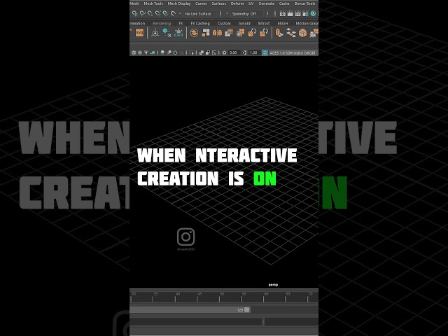 Maya 2026 Tip ⚡ Interactive Creation ON/OFF | Polygon Primitives in Maya #Shorts