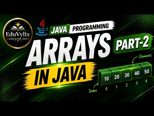 Arrays in Java – Part 2  | Java Programming | Basics & Fundamentals | EduVylix