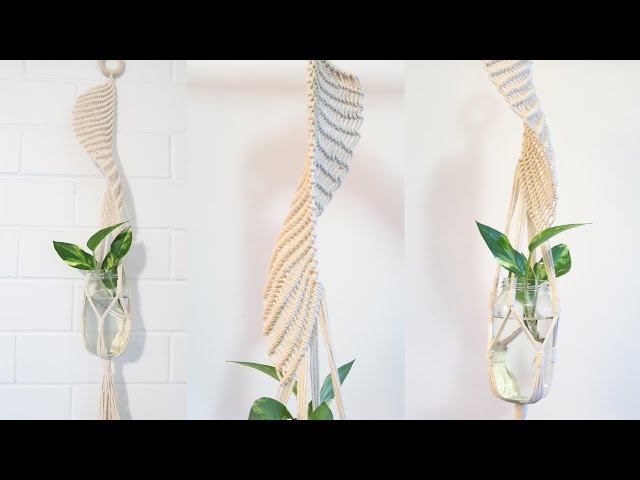 Spiral Macrame Plant Hanger | Step by step macrame plant hanger tutorial