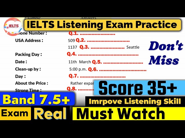 IELTS Listening Practice Test 2026 with Answers | 18.08.2026
