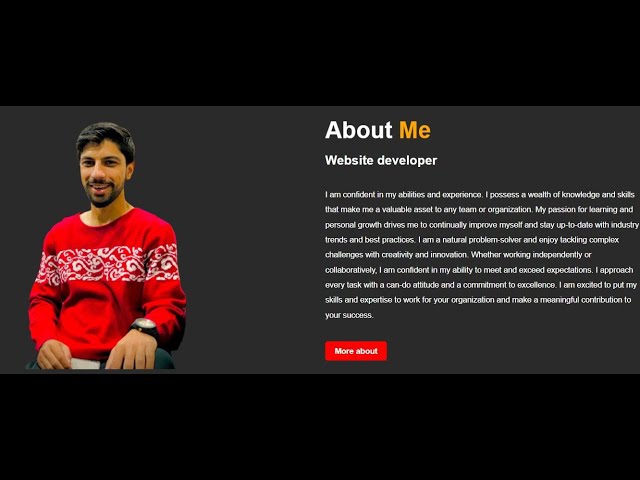Responsive About Us Section using HTML & CSS
