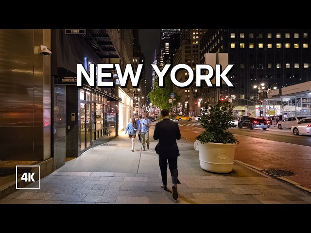 Walking in New York at Night / Explore Midtown Manhattan / NYC Walking Tour 4K