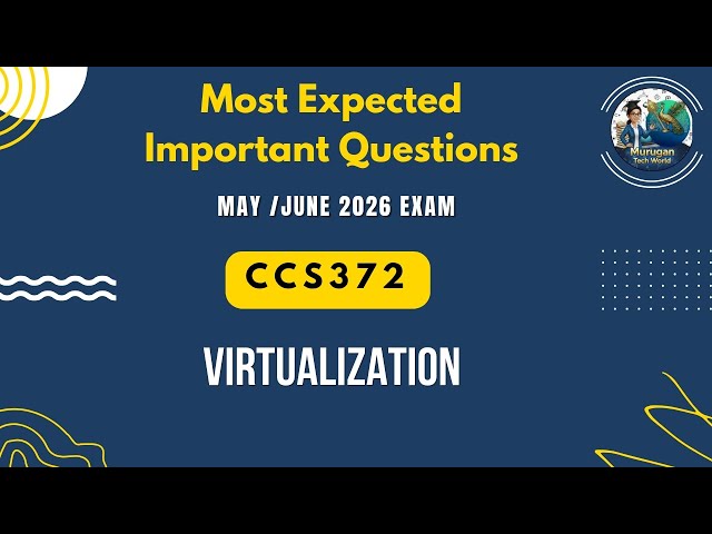 CCS372 Virtualization Important Questions | Anna University Regulation 2021